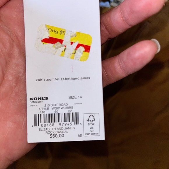 Elizabeth and James High Waisted Pants Yelliw Mustard Size 14 - Picture 5 of 5